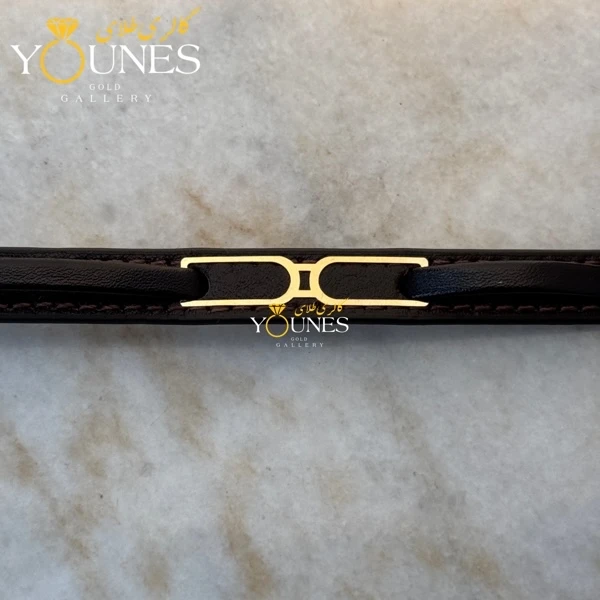 دستبند طلا چرم مردانه L189